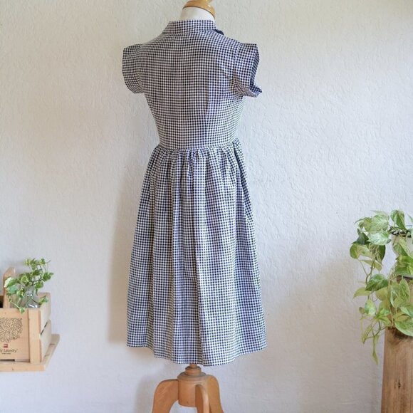 MOD REF Vintage inspired Picnic / Day Dress: Black and White Gingham- Size Small - Picture 4 of 7